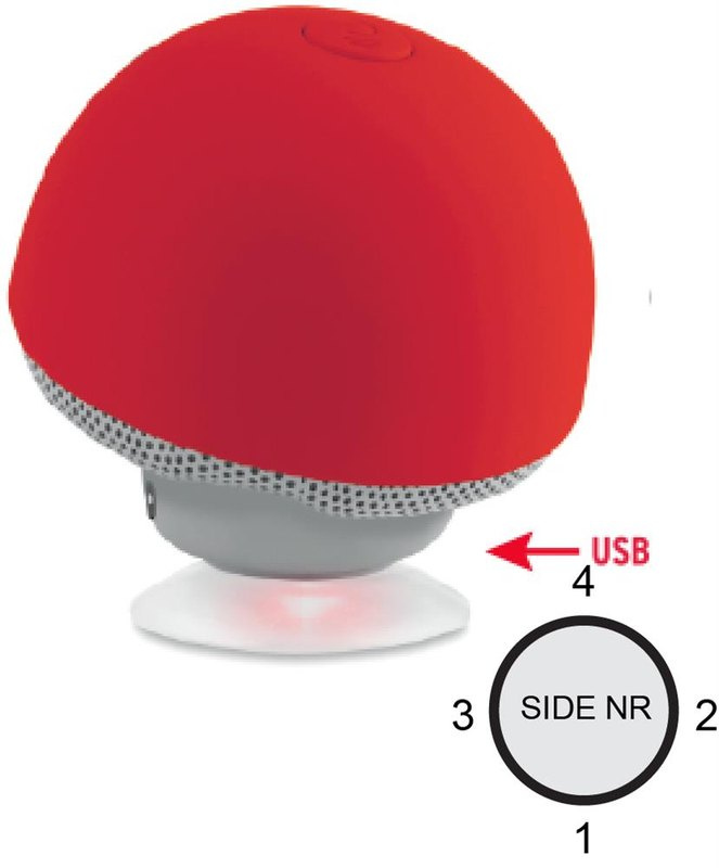 Enceinte sans fil champignon 3 W: Emplacement du logo – face 2 du produit