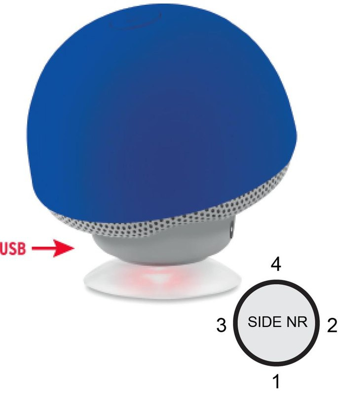 Enceinte sans fil champignon 3 W: Emplacement du logo — Face 3 du produit