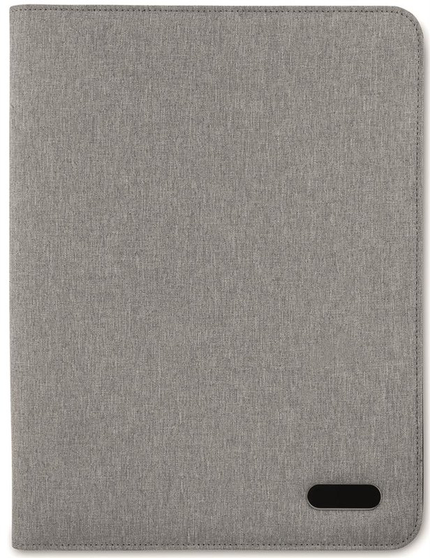 Conférencier A4 zippé: Emplacement du logo — Plaque métallique