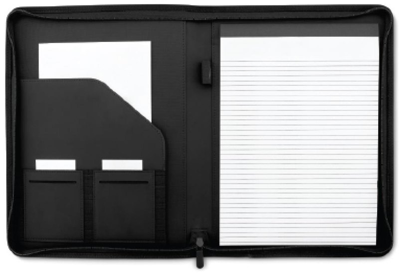 Conférencier A4 zippé: Emplacement du logo — à l’intérieur du produit