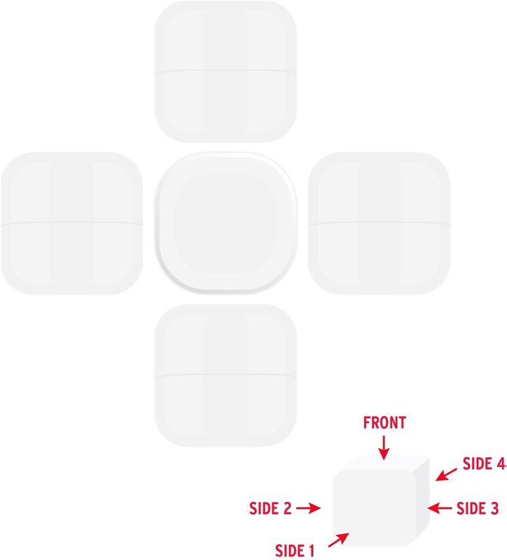 Baume à lèvres en boîte cubique: Emplacement du logo – face avant du produit