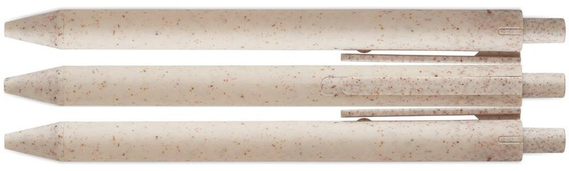 Stylo à poussoir en paille de blé/ABS: Sérigraphie circulaire – autour du produit
