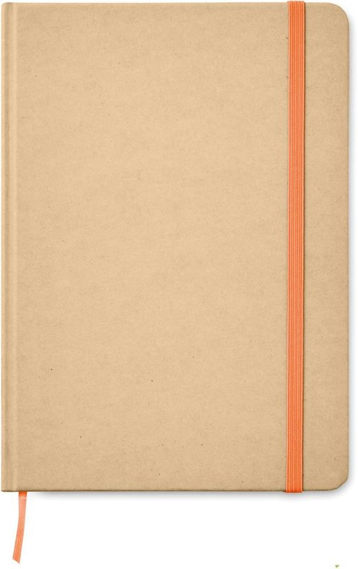 Carnet A5 recyclé 80 feuilles lignées: Emplacement du logo – face avant du produit