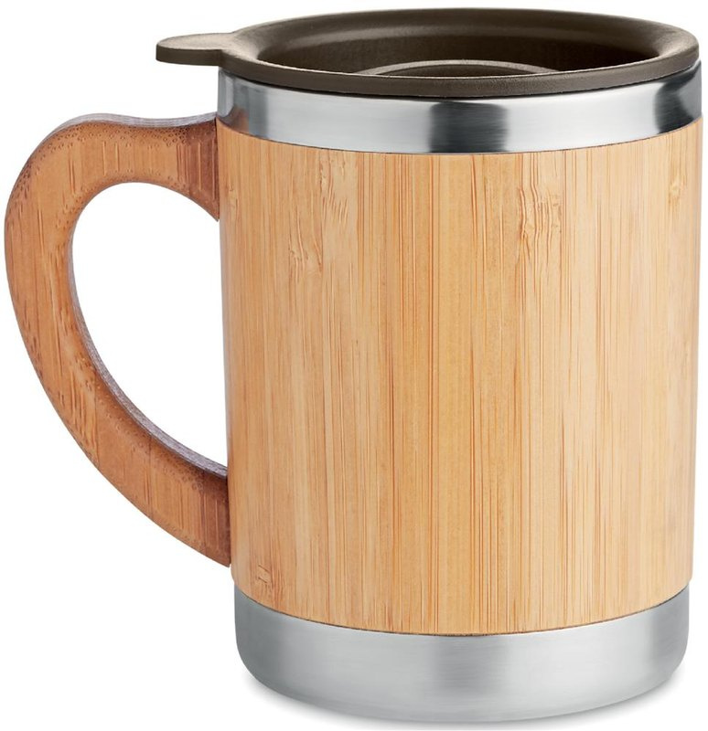 Mug à double paroi 300 ml: Emplacement du logo — corps du mug, anse à gauche — gravure laser
