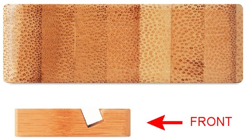 Support en bambou APOYA: Emplacement du logo – face avant du produit