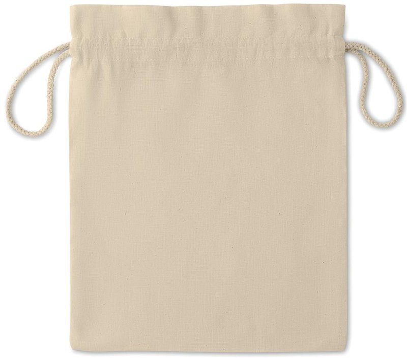 Sac moyen en coton à cordon: Emplacement du logo – face avant du produit
