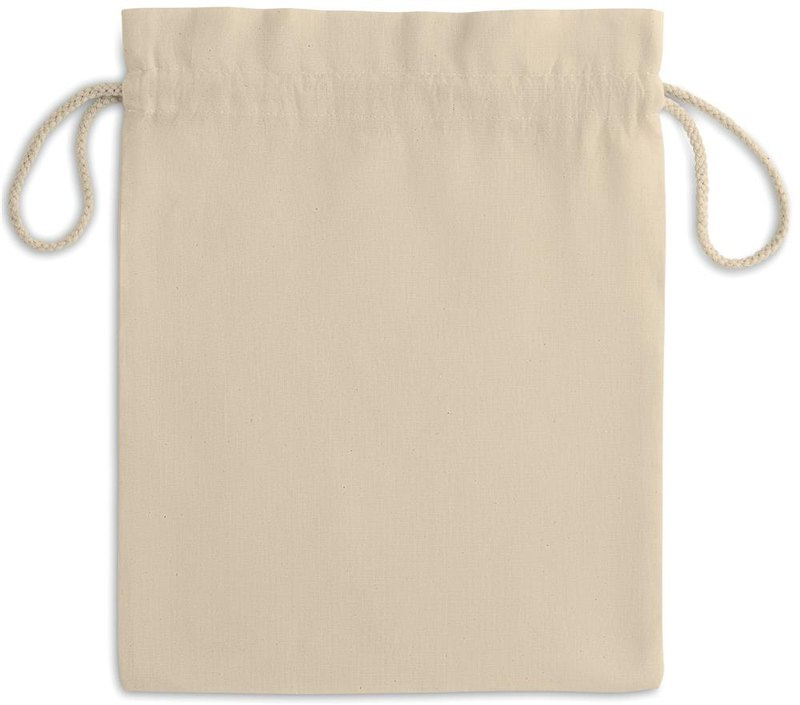 Sac moyen en coton à cordon: Emplacement du logo – face arrière du produit