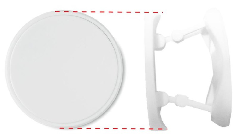 Support de téléphone rond: Emplacement du logo – face avant du produit
