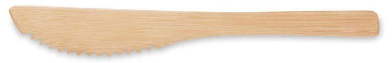 Ensemble de couverts en bambou: Emplacement du logo — Couteau