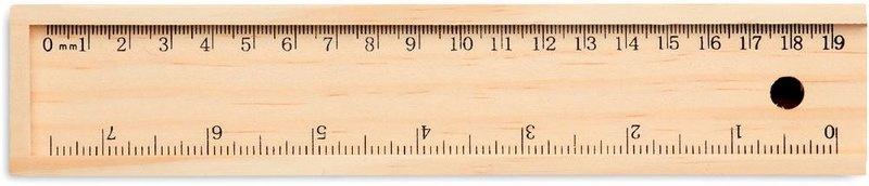 Ensemble de papeterie en boîte bois: Emplacement du logo — Règle