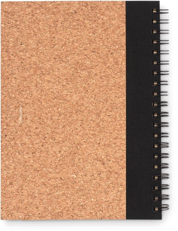 Carnet en liège avec stylo: Emplacement du logo – face arrière du produit