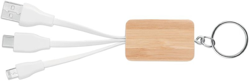 Câble en bambou 3 en 1: Emplacement du logo – face 2 du produit