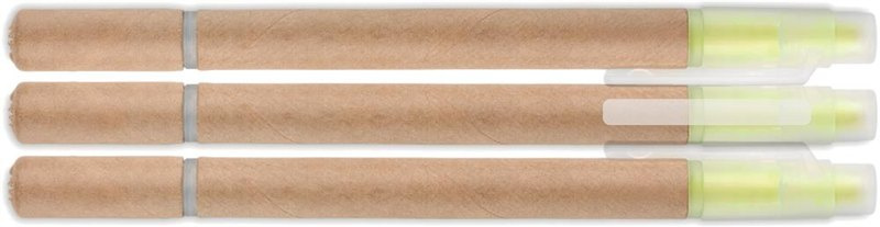 Stylo et surligneur 2 en 1 en carton: Sérigraphie circulaire – autour du produit