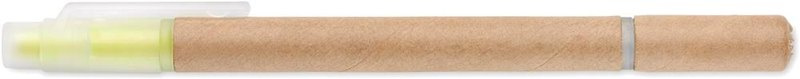 Stylo et surligneur 2 en 1 en carton: Impression numérique — Corps du stylo : pour gauchers