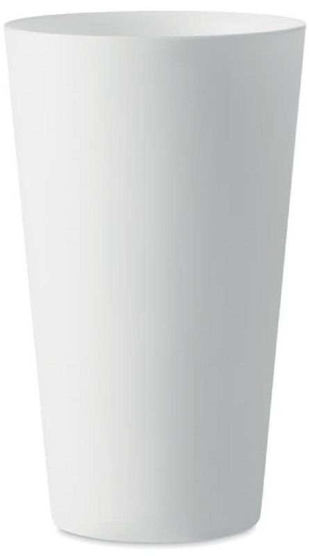 Gobelet événementiel réutilisable 500 ml: Emplacement du logo – partie supérieure de la face avant du produit