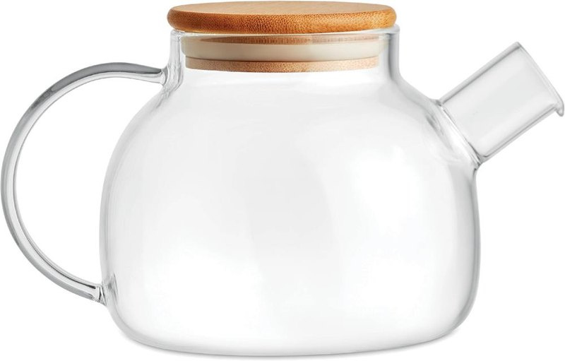 Théière en verre borosilicaté 850 ml: Emplacement du logo — lecture pour gaucher