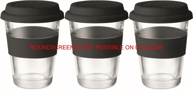 Gobelet en verre 350 ml: Sérigraphie circulaire – autour du produit