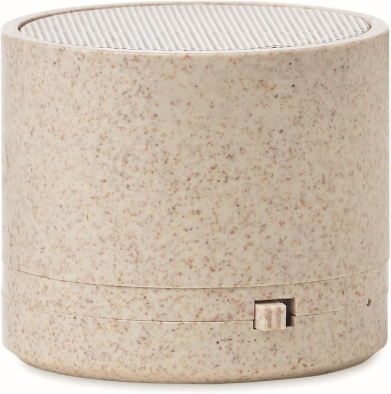 Enceinte 3 W en paille de blé/ABS: Emplacement du logo – face 1 du produit