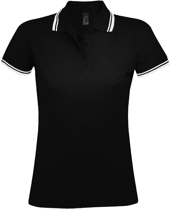 Damska koszulka polo PASADENA 200 g: Położenie logo — przód produktu