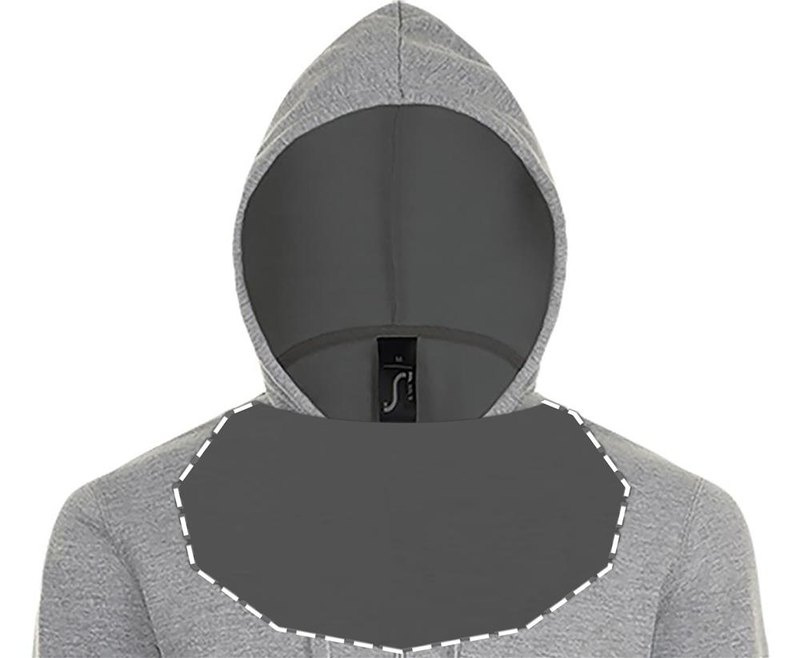 Sweat homme zippé à capuche SPIKE: Emplacement du logo — à l’intérieur du produit