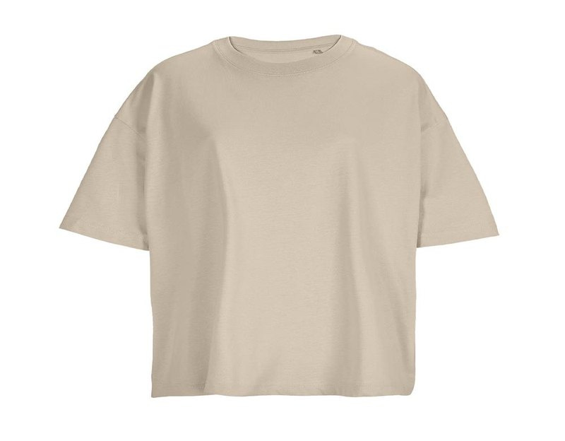 Damski T-shirt oversize BOXY: Położenie logo — przód produktu