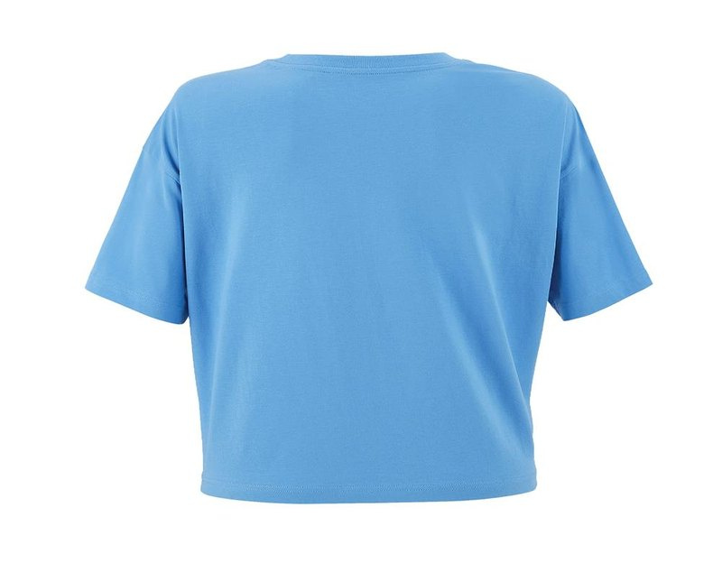 Damski T-shirt oversize BOXY: Położenie logo — tył produktu