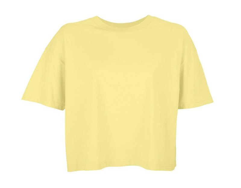 Damski T-shirt oversize BOXY: Logo position – centre chest