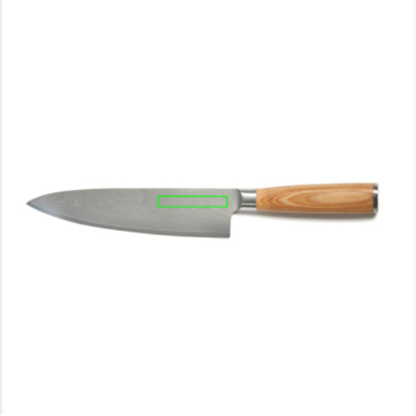 Couteau VINGA Hattasan Damascus, édition chef: Emplacement du logo — Couteau