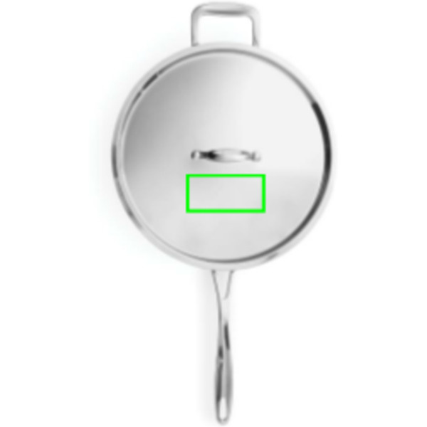 Sauteuse en cuivre VINGA Baron: Emplacement du logo – couvercle