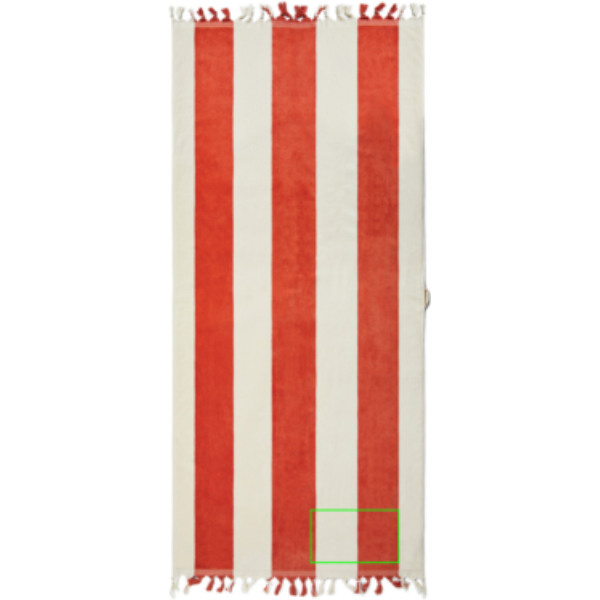 Serviette de plage VINGA Valmer: Emplacement du logo — Serviette