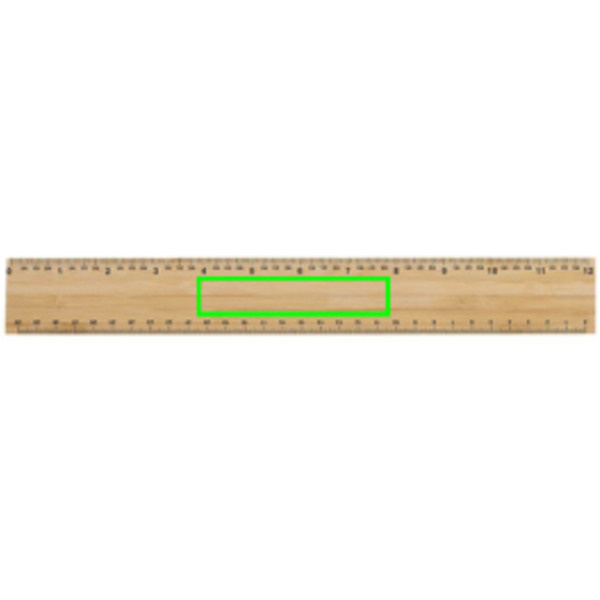 Règle Timberson double face en bambou extra-épais, 30 cm: Emplacement du logo – face avant du produit