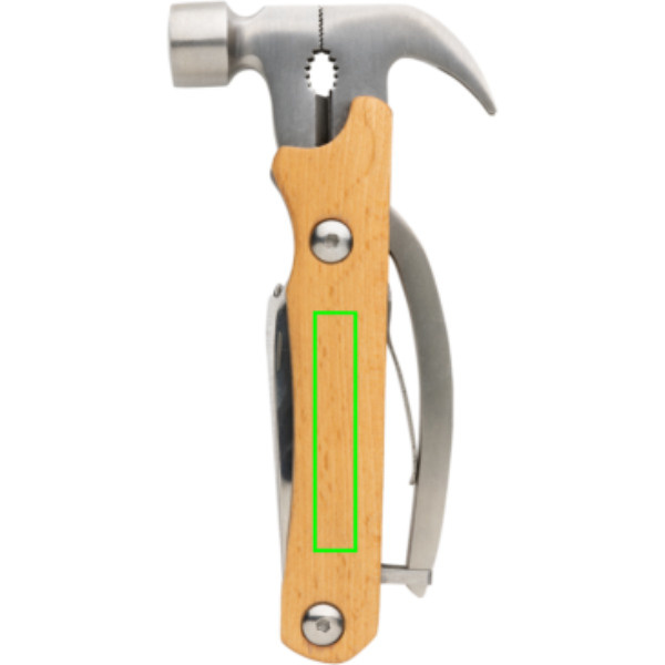 Marteau multifonction en bois: Emplacement du logo – face avant du produit