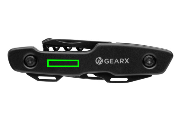 Couteau multifonction Gear X: Emplacement du logo – face avant du produit