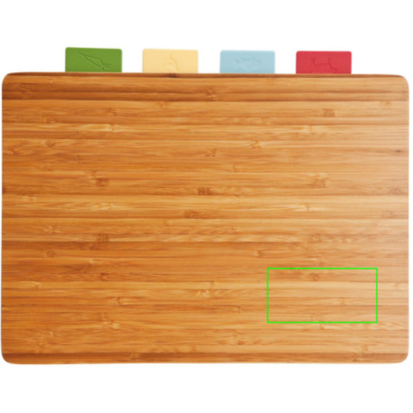 Planche à découper avec 4 planches hygiéniques: Emplacement du logo — Planche à découper