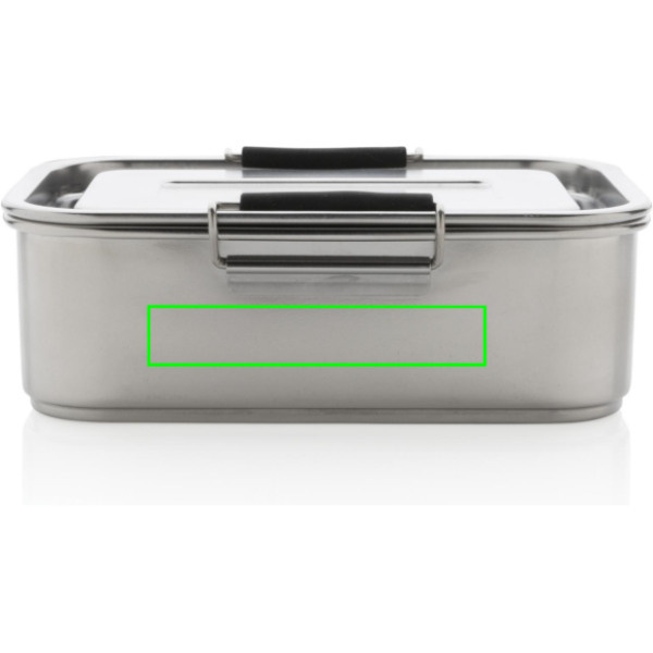 Boîte repas étanche en acier inoxydable recyclé RCS: Emplacement du logo – face avant du produit