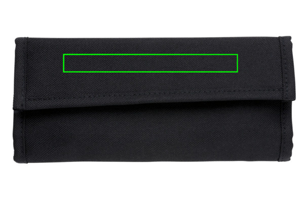 Ensemble Tierra de 2 pailles et couverts en pochette: Emplacement du logo – partie supérieure de la face avant du produit