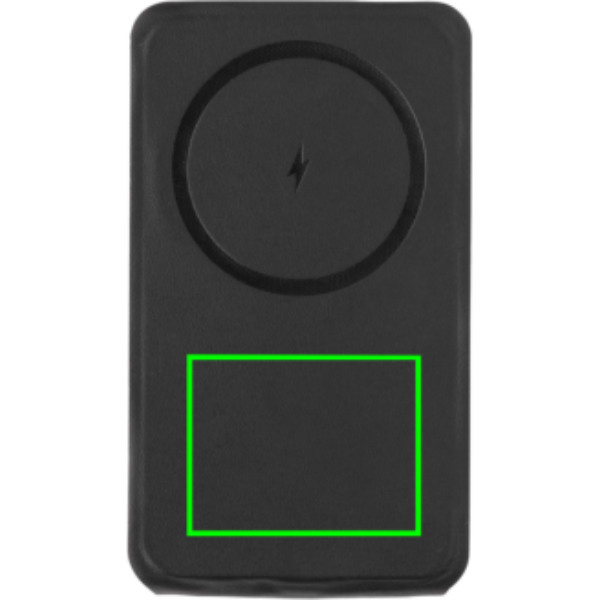 Chargeur sans fil magnétique Swiss Peak 3-en-1 de 15 W en PU recyclé RCS: Emplacement du logo – face avant du produit