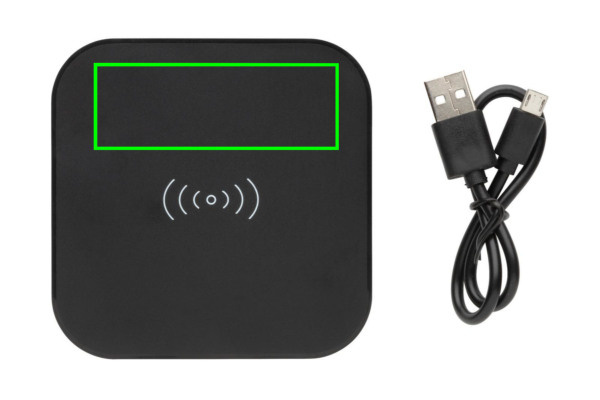Station de charge sans fil de 5 W: Emplacement du logo – partie supérieure de la face avant du produit