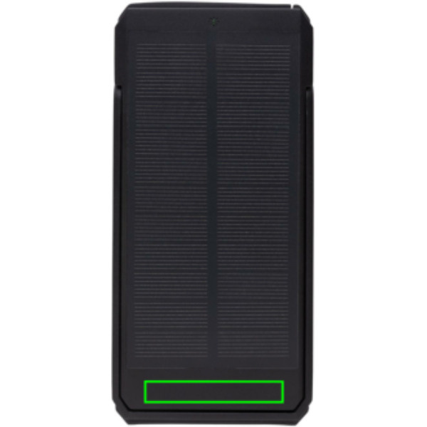 Skywave 10000mAh Solarpowerbank aus RCS recycelt. Kunststoff: Logoposition – Vorderseite des Produkts