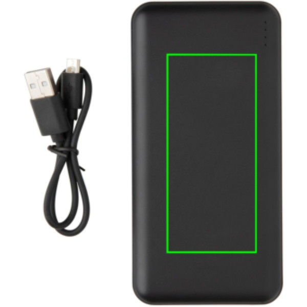 Batterie externe de poche haute densité de 10 000 mAh: Emplacement du logo – face avant du produit