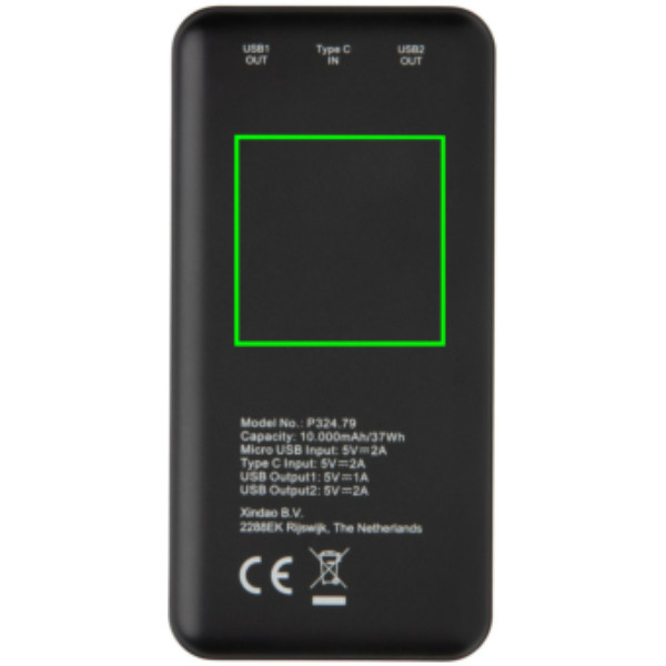 Batterie externe de poche haute densité de 10 000 mAh: Emplacement du logo – face arrière du produit