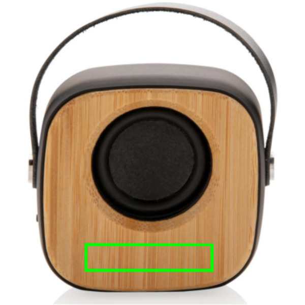 Bamboo 3W Wireless Fashion Speaker: Logo position – lower front of the product