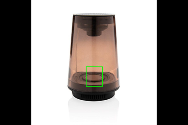Enceinte sans fil Encore de 5 W: Emplacement du logo – partie inférieure de la face avant du produit