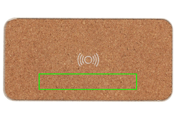 Enceinte avec charge sans fil en paille de blé: Emplacement du logo – dessus du produit