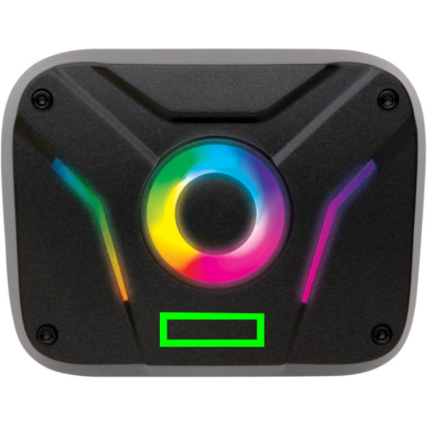 Écouteurs de jeu RGB avec ENC: Emplacement du logo – partie inférieure de la face avant du produit