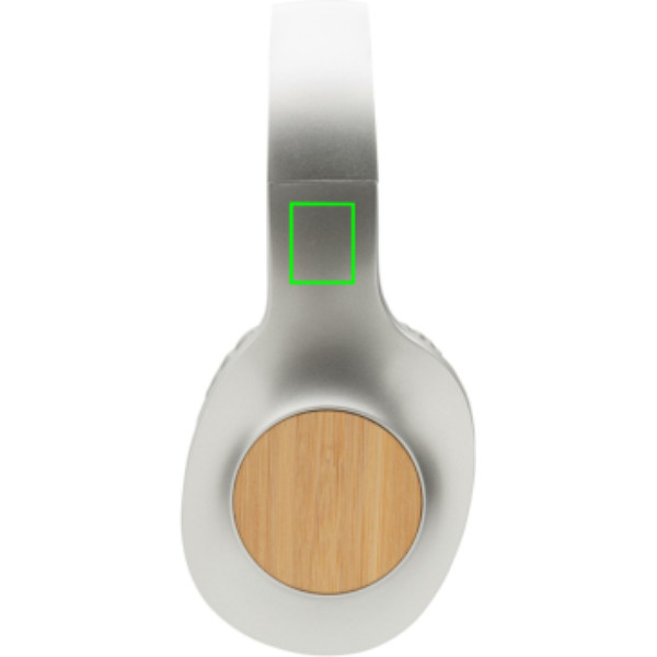 Casque sans fil Dakota en bambou: Emplacement du logo – côté gauche du produit