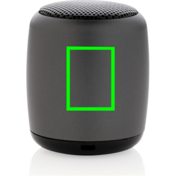 Mini aluminium wireless speaker: Logo position – back of the product