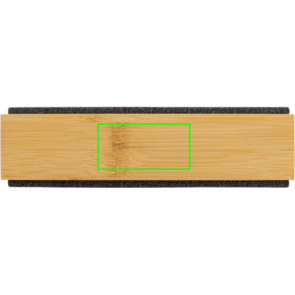Enceinte sans fil Wynn de 10 W en bambou: Emplacement du logo – dessus du produit