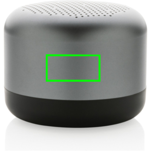 Enceinte sans fil Terra de 5 W en aluminium recyclé RCS: Emplacement du logo – face arrière du produit