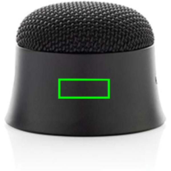 Enceinte magnétique Magtune de 5 W en plastique recyclé RCS: Emplacement du logo – côté gauche du produit